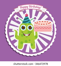 happy birthday card design, vector illustration eps10 graphic 