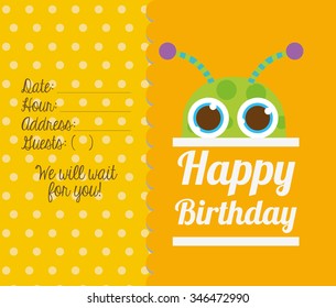 happy birthday card design, vector illustration eps10 graphic 