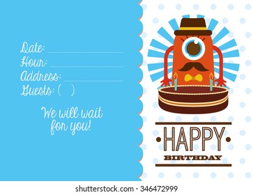 happy birthday card design, vector illustration eps10 graphic 