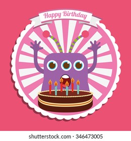 happy birthday card design, vector illustration eps10 graphic 