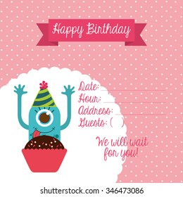 happy birthday card design, vector illustration eps10 graphic 