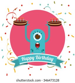 happy birthday card design, vector illustration eps10 graphic 