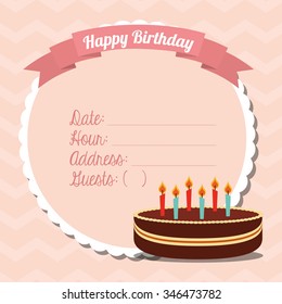 happy birthday card design, vector illustration eps10 graphic 
