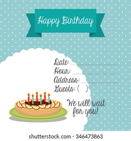 diseño de tarjeta de cumpleaños feliz, ilustración vectorial eps10 gráfico 