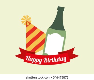 happy birthday card design, vector illustration eps10 graphic 