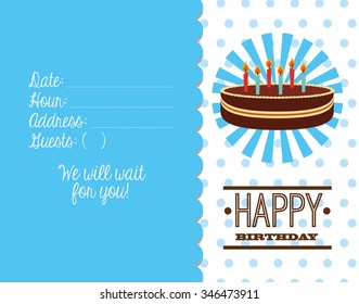 happy birthday card design, vector illustration eps10 graphic 