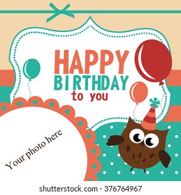happy birthday card design. vector illustration