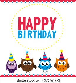 happy birthday card design. vector illustration