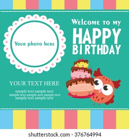 happy birthday card design. vector illustration