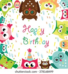 happy birthday card design. vector illustration