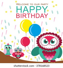 happy birthday card design. vector illustration