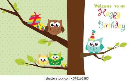 happy birthday card design. vector illustration