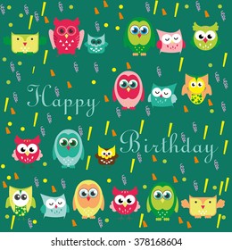 happy birthday card design. vector illustration