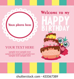 happy birthday card design. vector illustration