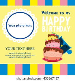 happy birthday card design. vector illustration