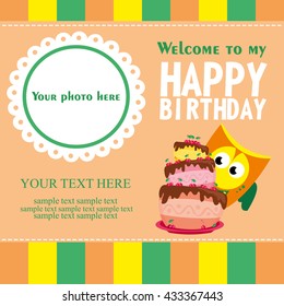 happy birthday card design. vector illustration