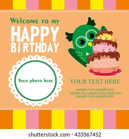 happy birthday card design. vector illustration