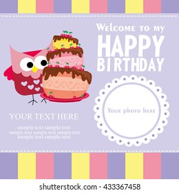 happy birthday card design. vector illustration