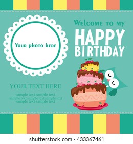 happy birthday card design. vector illustration