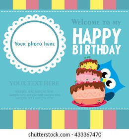 happy birthday card design. vector illustration