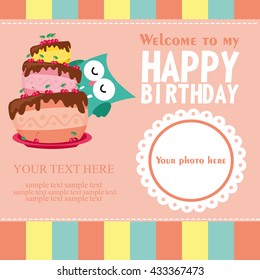 happy birthday card design. vector illustration