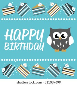 happy birthday card design. vector illustration