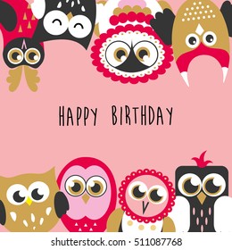 happy birthday card design. vector illustration