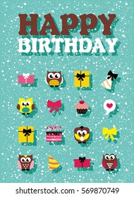 happy birthday card design. vector illustration