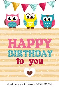 happy birthday card design. vector illustration