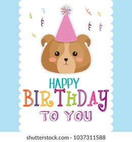 happy birthday card with dog