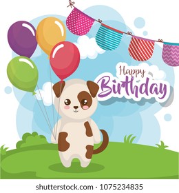 happy birthday card with dog