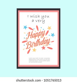 Happy birthday card with elegent design and pattern background a