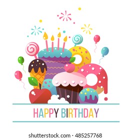 2,835 Happy birthday_card_cake_donut Images, Stock Photos & Vectors ...