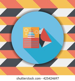 Happy birthday card flat icon with long shadow,eps10