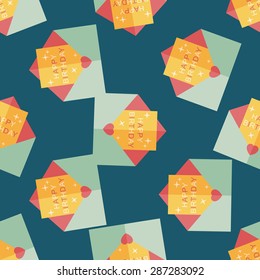 Happy birthday card flat icon,eps10 seamless pattern background