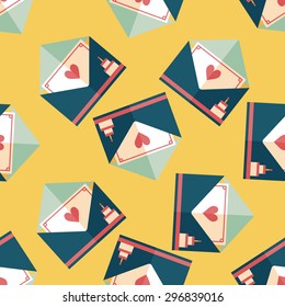 Happy birthday card flat icon,eps10 seamless pattern background