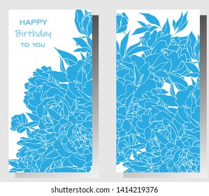 Happy Birthday card with flowers . You can place your own text. Vector illustration 