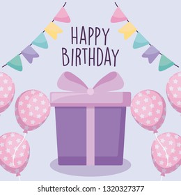 happy birthday card with gift box