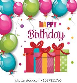 happy birthday card with giftbox