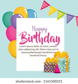 happy birthday card with gifts