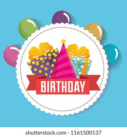 happy birthday card with gifts boxes