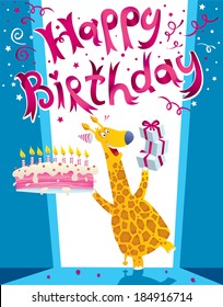 Happy Birthday Card! Happy Giraffe!