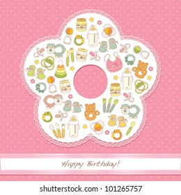 Happy birthday card, it's a girl