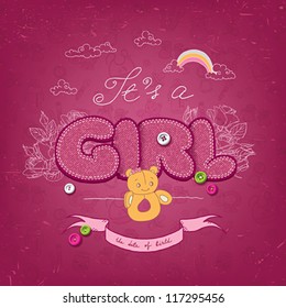 Happy birthday card, it's a girl