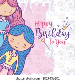 Happy birthday card for girls