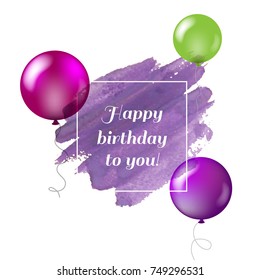 Tarjeta de cumpleaños feliz con malla gradiente, ilustración vectorial