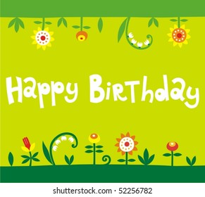 Happy Birthday card in the green range