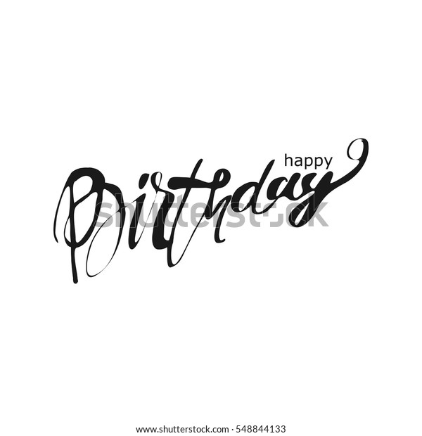 Happy Birthday Card Hand Drawn Lettering Stock Vector (Royalty Free ...