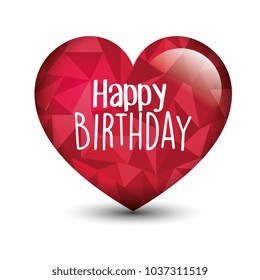 happy birthday card with heart love