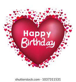 happy birthday card with heart love